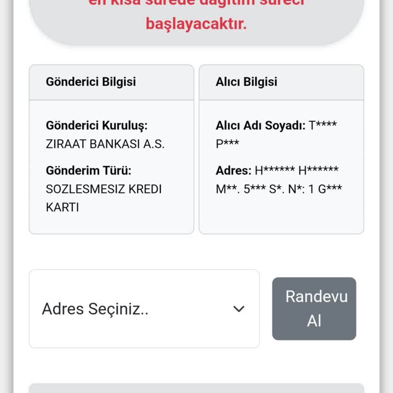 Kredi Kartı Tesliminde Gecikme Ve Kuryenet İletişim Sorunu