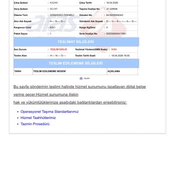 Aras Kargo’da Gerçekleşmeyen Teslimat Ve Kayıp Sipariş Şikayeti