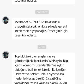 Weplay Hesabımda Haksız Toplu Şikayetler Nedeniyle Sürekli Ban