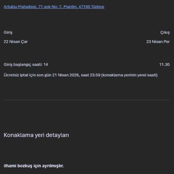 Mardin'deki Otelde Rezervasyon Görünmüyor, İptal Ve 4005 TL Tam İade Talebi