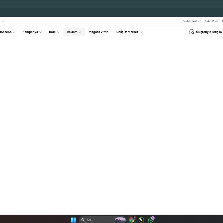 Hepsiburada Satıcı Paneli Reklam Sekmesi Yüklenmiyor