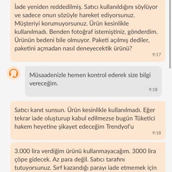 Bedenine Uymayan Tesettür Ürünü İçin Haksız İade Reddi Ve 3000 TL Kayıp