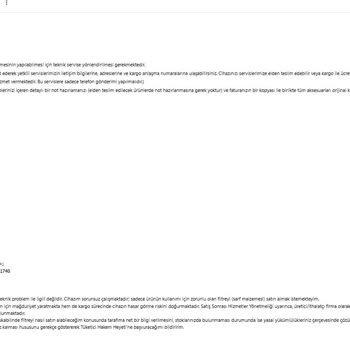 Xiaomi Air Purifier 4 Filtre Temini Olmadığı İçin İade Talebi