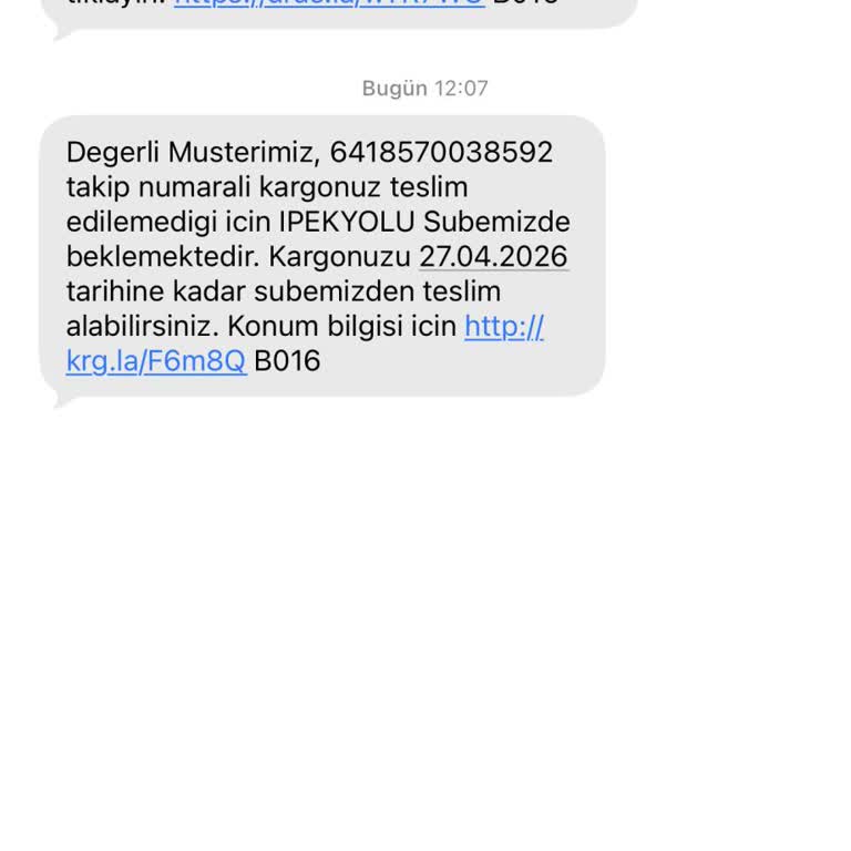 Teslimat Gerçekleşmedi Ve Kurye Aramadı