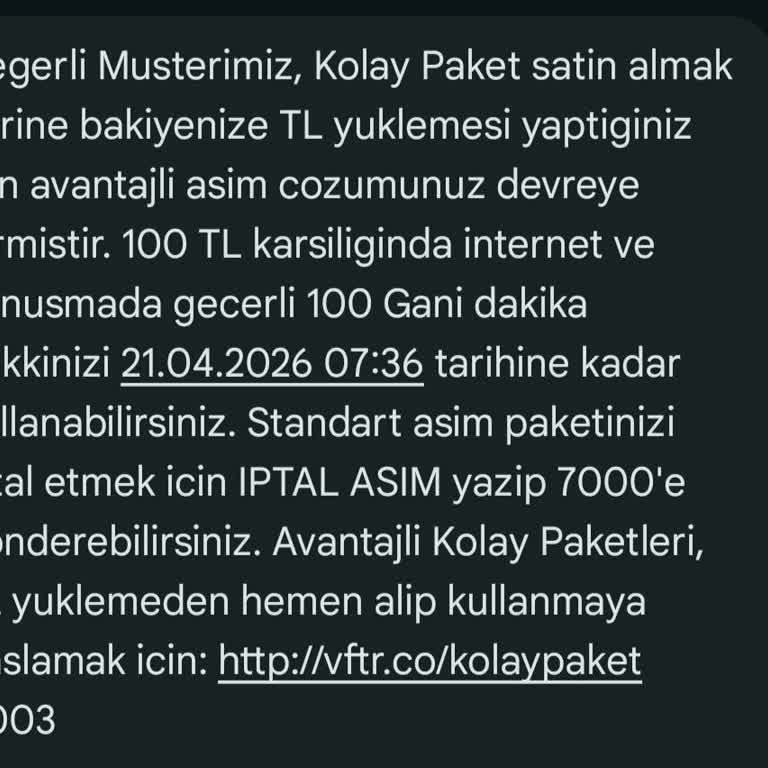 Vodafone İzinsiz Standart Aşım Paketi Ücreti Çekilmesi Ve İade Talebi