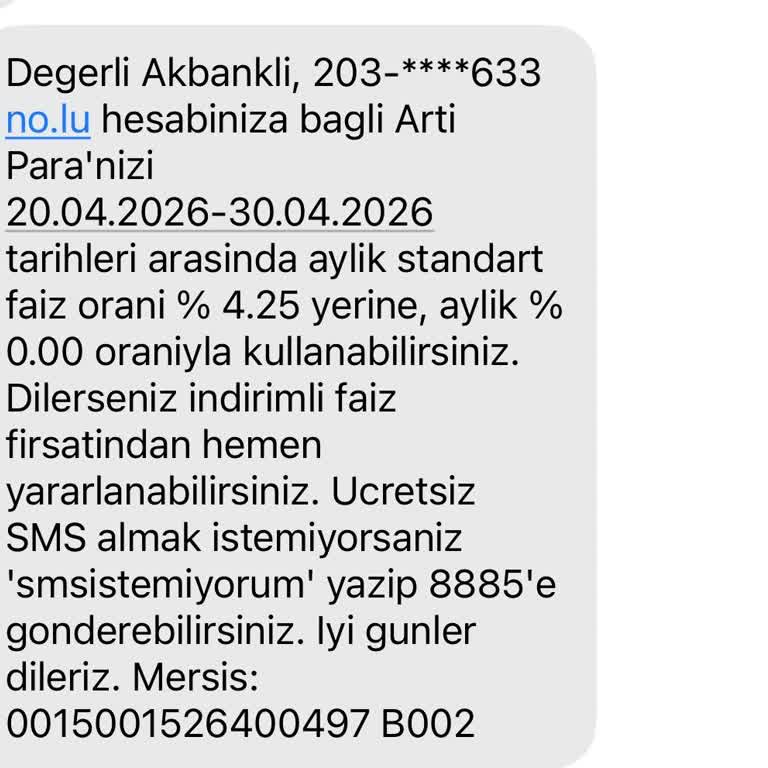 SMS’te 0% Faiz Sözü, Mobil Uygulamada 4,25% Faiz Farkı