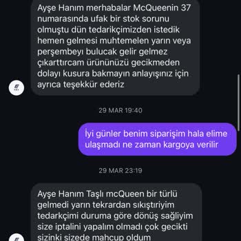 Siparişim Gönderilmedi Ve İade İşlemi Gerçekleşmedi