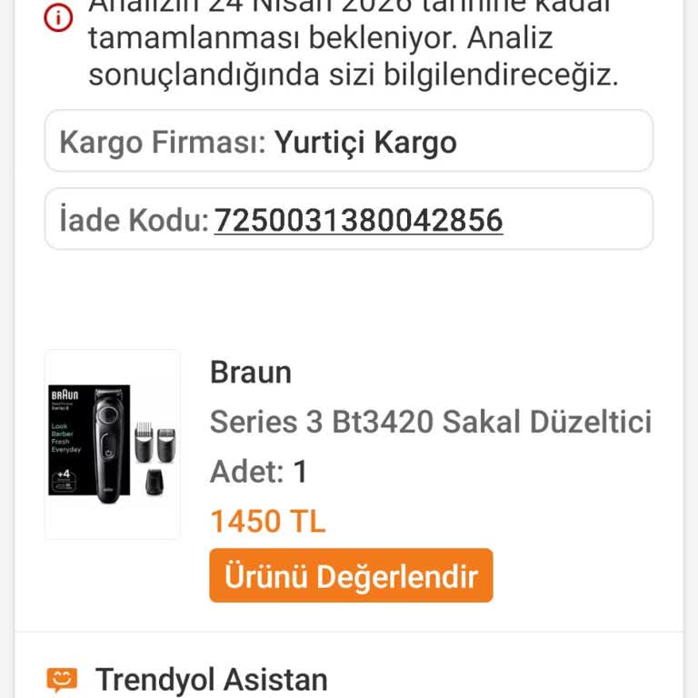 Defolu Braun Tıraş Makinesi İadesi 20 Gün Boyunca Analizde Kaldı, Trendyol’dan Cevap Yok