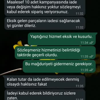 Eksik Gönderilen Ürünler İçin Tam İade Talebi