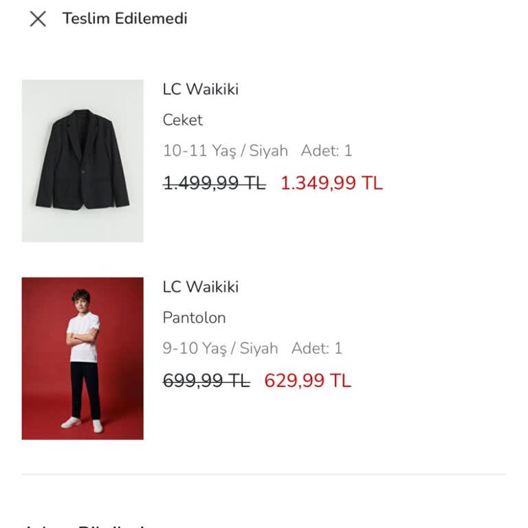 Kargodaki Hasarlı Çocuk Takım Elbisesi Ve İptal Edilen Siparişin İadesi Gecikiyor