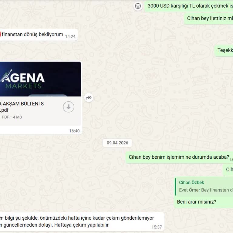Agena Markets’te 3.200 USD Çekim Talebinin Uzun Süre Oyalaması