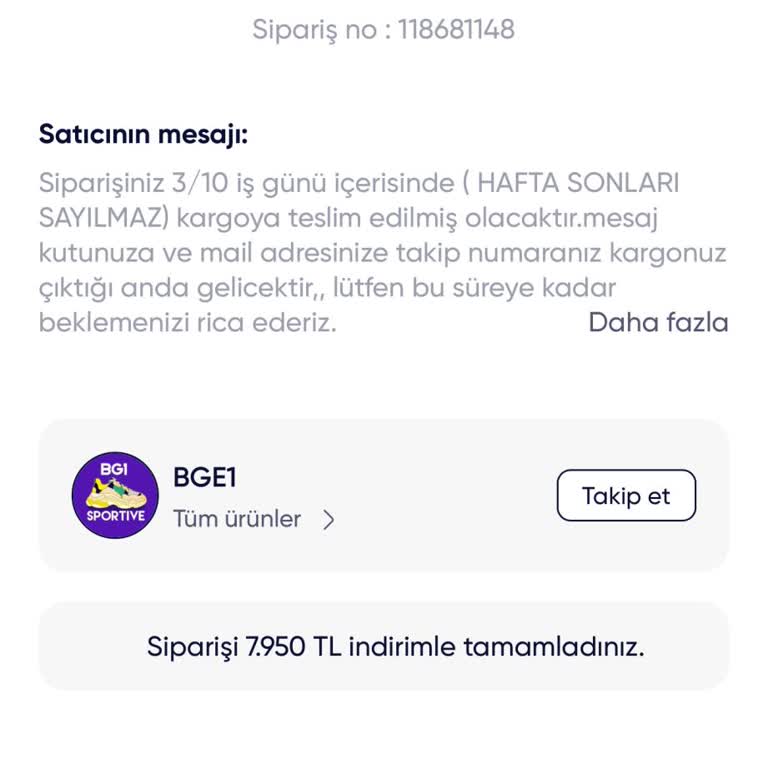 Ayakkabı Siparişi Gönderilmedi Ve 2508 TL İadesi Talep Ediliyor