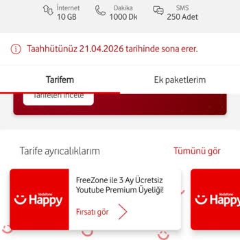 Vodafone’da Taahhüt Sonrası Fatura Artışı Ve Makul Tarife Sunulmaması