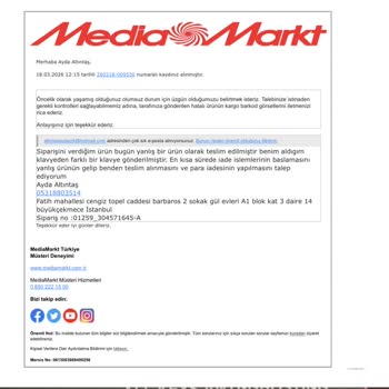 İki Aylık Gecikme: Yanlış Gönderilen Klavye Ve İade Sorunu