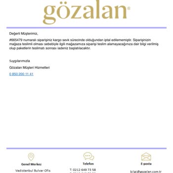 İptal Talebim Göz Ardı Edildi, Sipariş Mağaza Teslimi Olarak Kargoya Verildi
