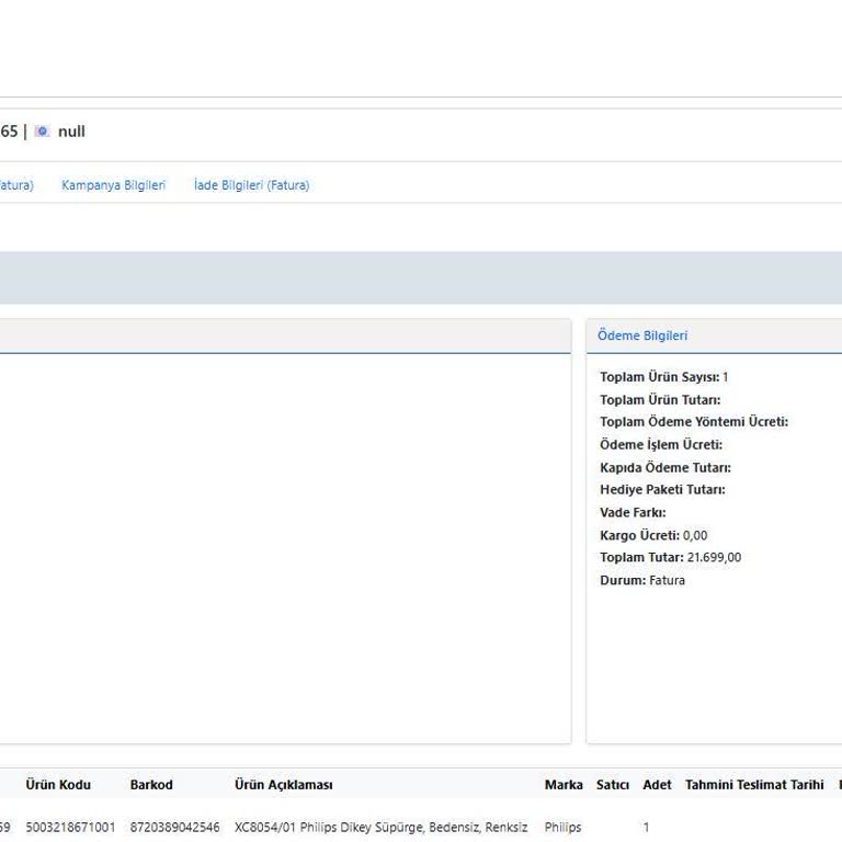 Boyner'den Alınan Philips Süpürge İçin Alışveriş Çeki Verilmedi