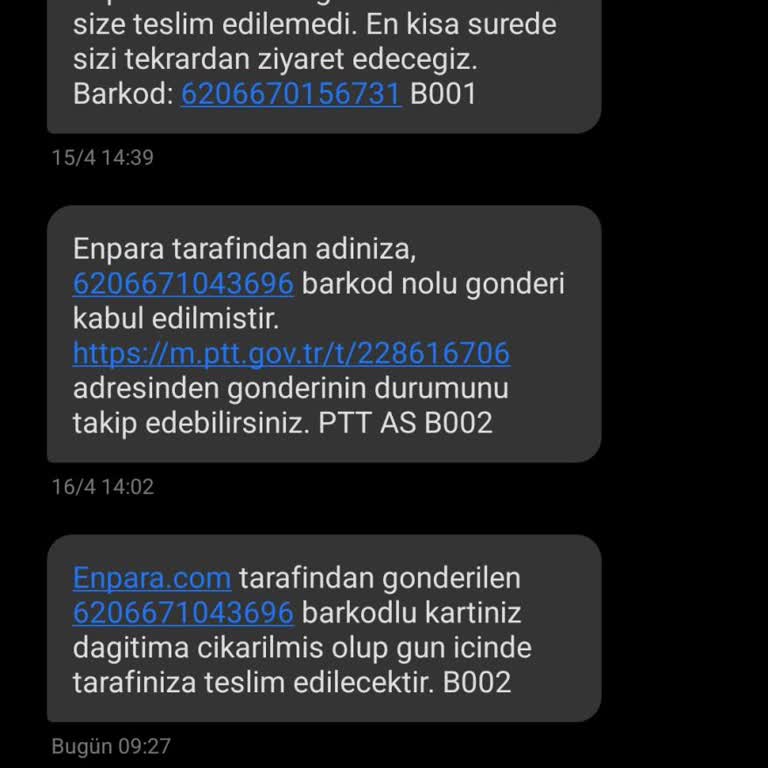 PTT Kargo Kart Teslimatında Sürekli Gecikme Ve İletişimsizlik