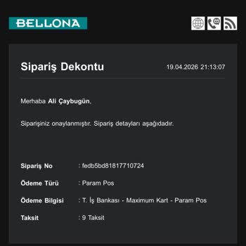 Bellona’da Ödeme Alındı, Sipariş Sistemde Görünmüyor, Müşteri Hizmetleri Cevap Vermiyor