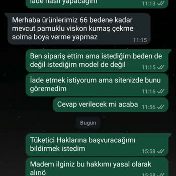 Yanlış Beden Ve Model Gönderimi, Cevapsız Müşteri Hizmetleri Ve Tam İade İsteği