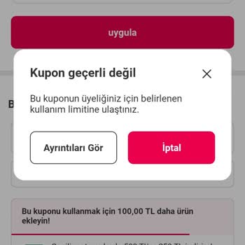 Kullanılmayan Kuponun Kullanılmış Göstermesi Ve İndirim İptali Sorunu