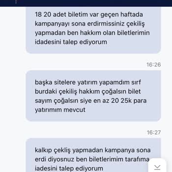 Vaycasino Çekiliş Sözünü Tutmadı, Bilet İadesi Talebi