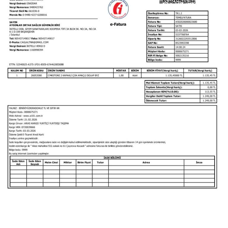 A101'den Geciken İade Süreci Ve İade Tutarının Yansımaması