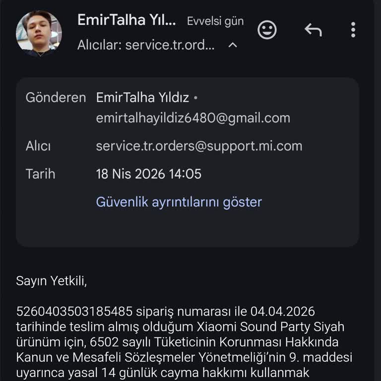 Xiaomi Sound Party Ürününün İade Talebi Haksız Şekilde Reddedildi