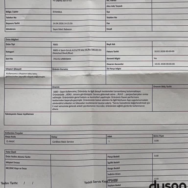 Dyson Robot Süpürgesindeki Koku Sorunu Çözülmedi, Değişim Veya İade Talebi