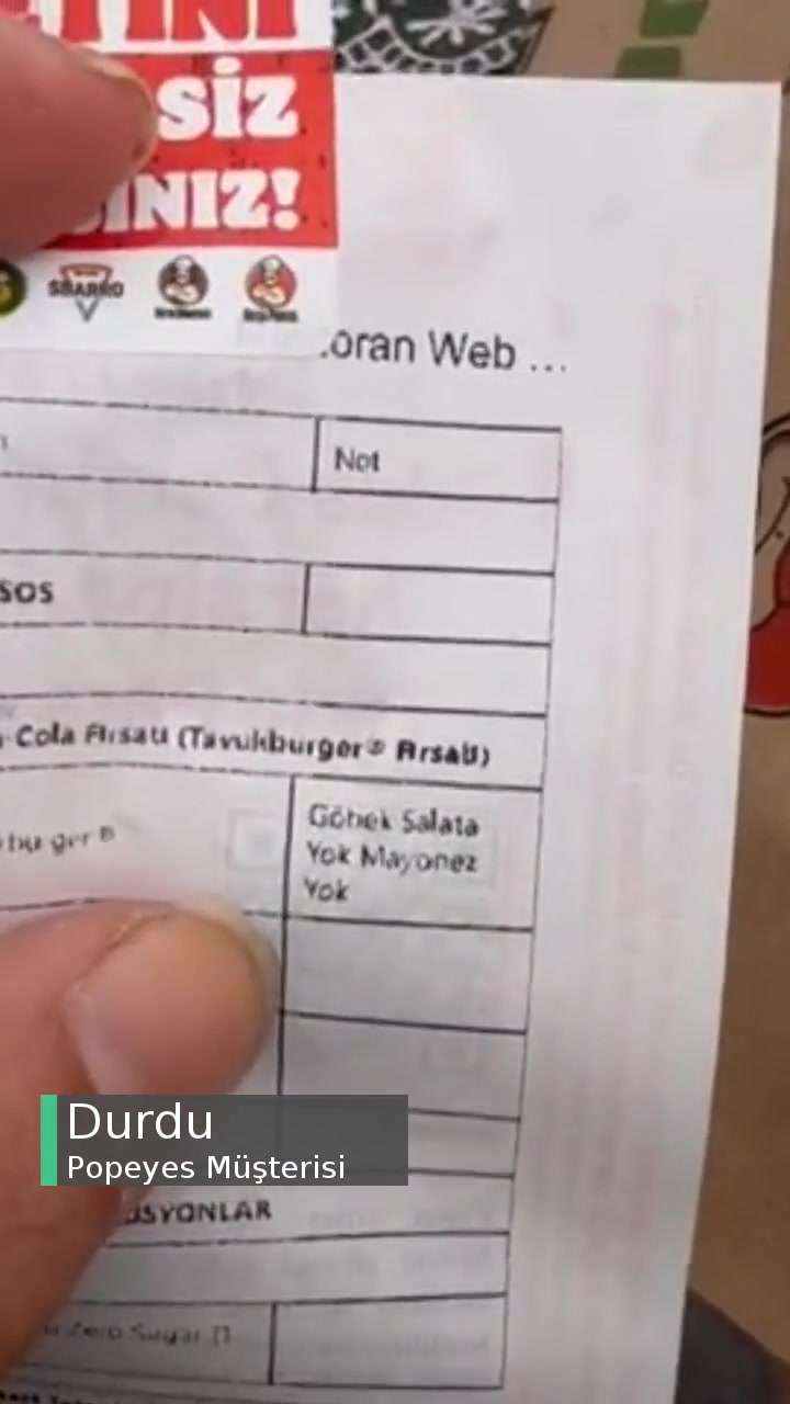 Popeyes Yanlış Sipariş Teslim Edildi, Ulaşılabilecek Bir Numara Yok! videonun kapak resmi