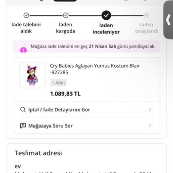 Ses Çıkarmayan Bebek Oyuncağı Ve Geciken İade Süreci