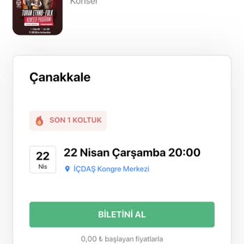 Biletini Al Uygulamasındaki Sistem Hataları Turan Ethno Folk Bileti İçin Alımı Engelliyor