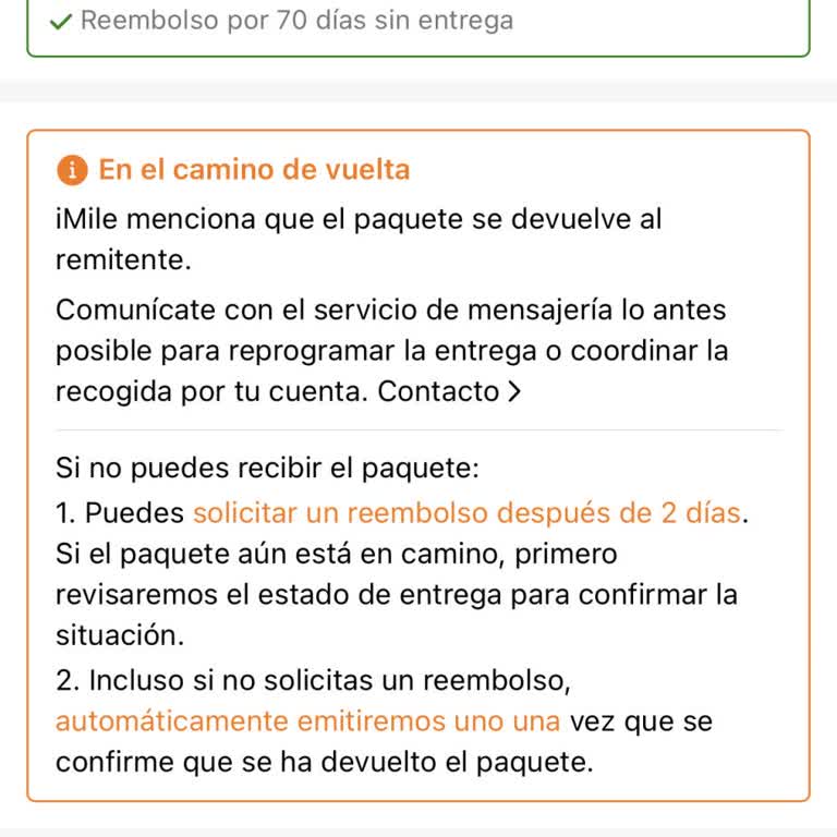 Pedido no recibido por iMile, solicito reprogramación de entrega