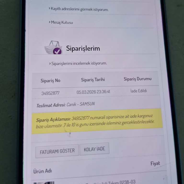 Sefamerve İade İşlemi 10 Gün İçinde Gerçekleşmedi