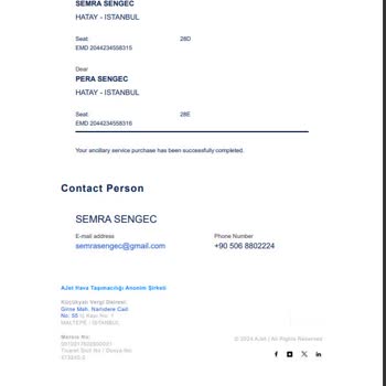 Ücretli Koltuk Satışı Ve Checkin Sorunu Nedeniyle 10.000 TL Ek Masraf Ve İade Talebi