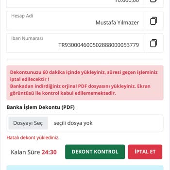 Garanti Bankası Havalesi 10.000 TL Sekabet Hesaba Yansımıyor Ve Destek Yanıt Vermiyor