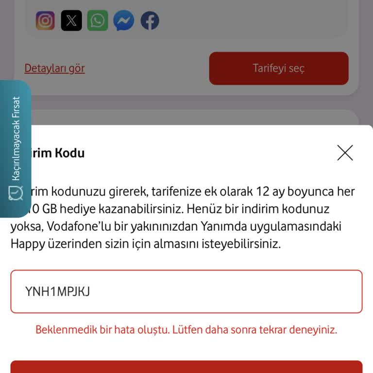 Red Tarifede Aşırı Fiyat Artışı Ve Happy Kod Sorunları İçin Çözüm Talebi