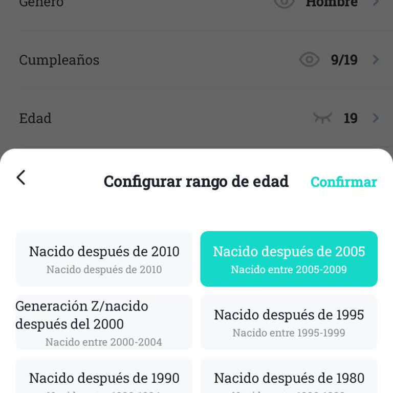 Top Top, error en fecha de nacimiento sin opción de corregir, pido revisión
