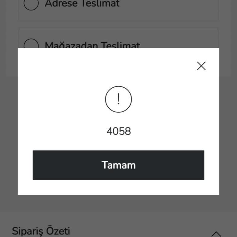 LCW Mobil Uygulamasında 4058 Hata Kodu İle Ödeme Sorunu