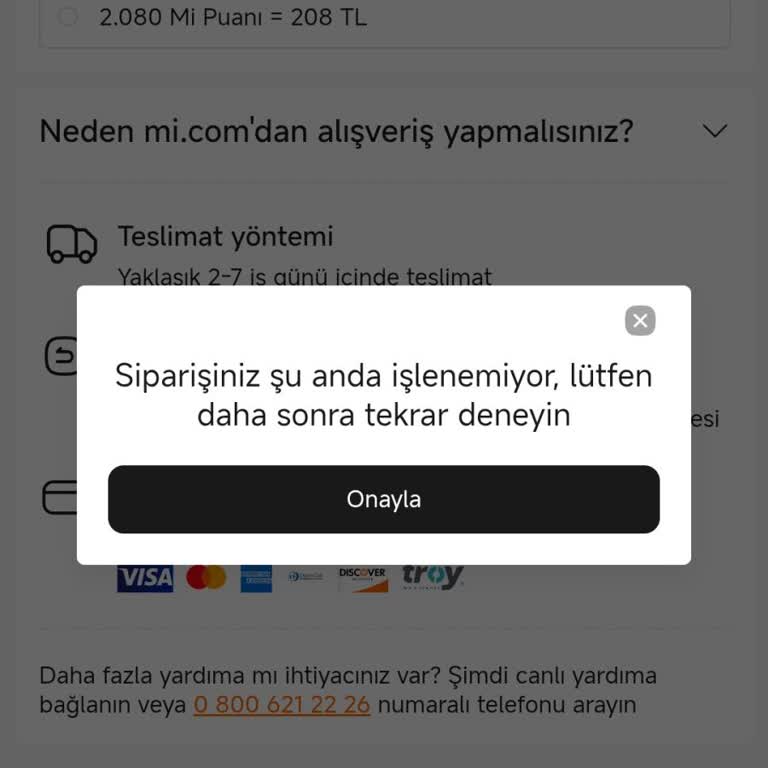 Kupon Kullanım Hatası Nedeniyle Sipariş Tamamlanamadı