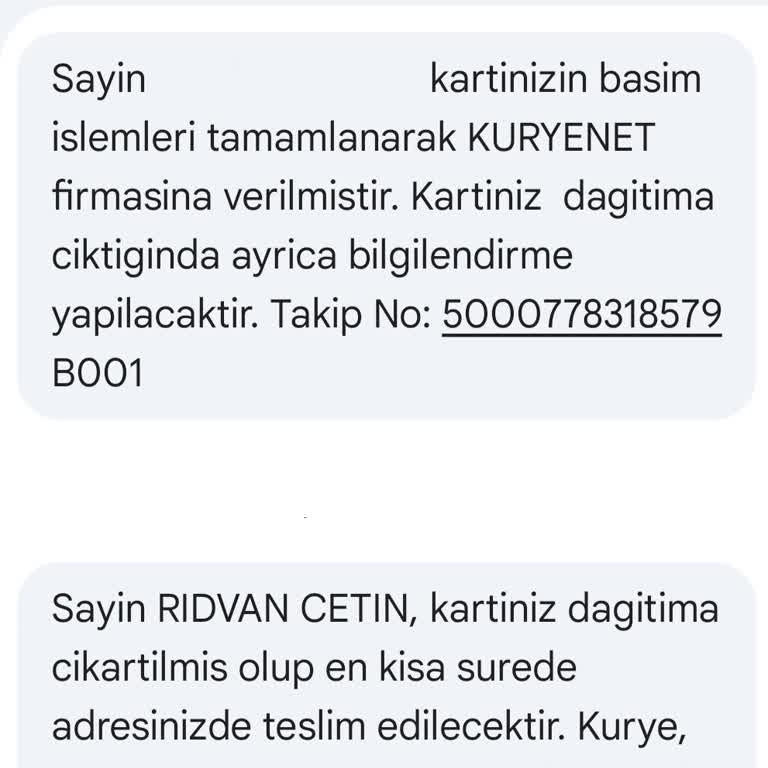 Kuryenizin Kart Teslimatı Gecikmesi Hakkında Şikayet