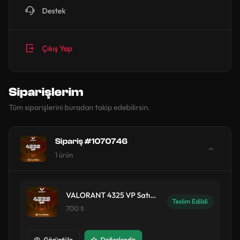Alınan VP Miktarı Eksik, Canlı Destek Yanıt Vermiyor