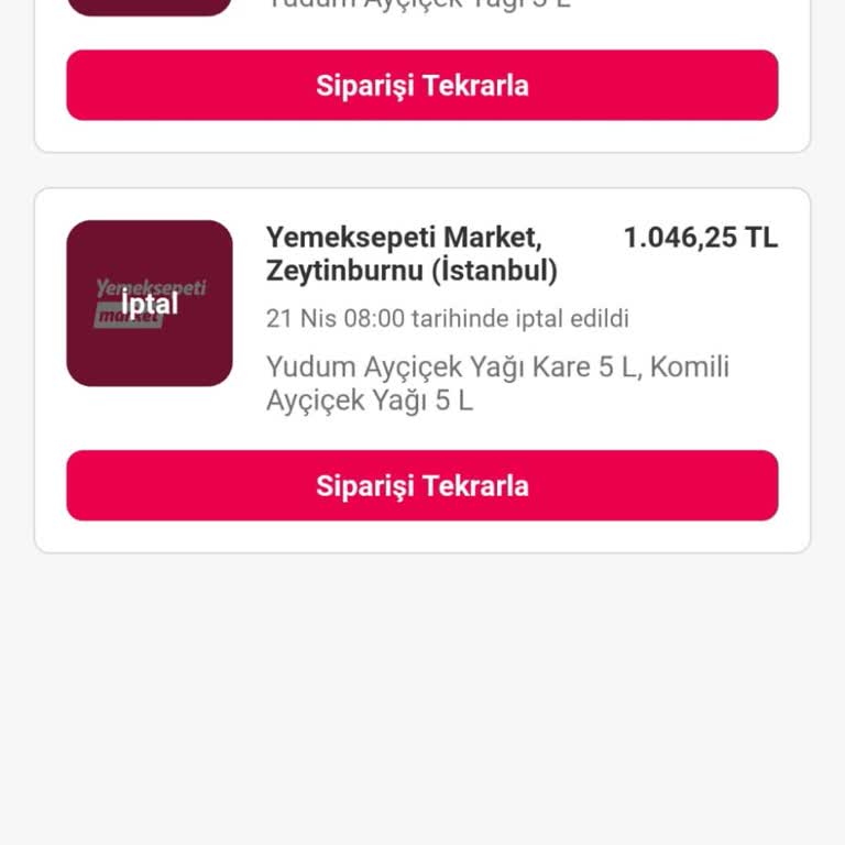 İki Kez Açıklama Olmadan Siparişim İptal Edildi Ve Yağlarım Gelmedi