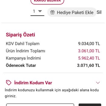 Uygulama Üzerinde Fiyat Artışı Ve Geçersiz İndirim Kodu