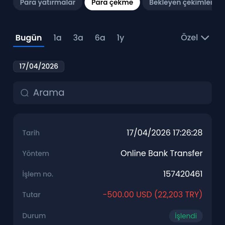 XM'de Onaylanan 500 USD Çekimim Hesaba Yansımadı