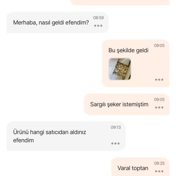Sipariş Edilen Tek Sargılı Şeker Yerine Küp Şeker Gönderilmesi Ve İade Sorunu