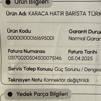 Garanti Kapsamındaki Kahve Makinesinde Sürekli Su Gibi Kahve Ve Süt Yanması, Ücret İadesi Talebi