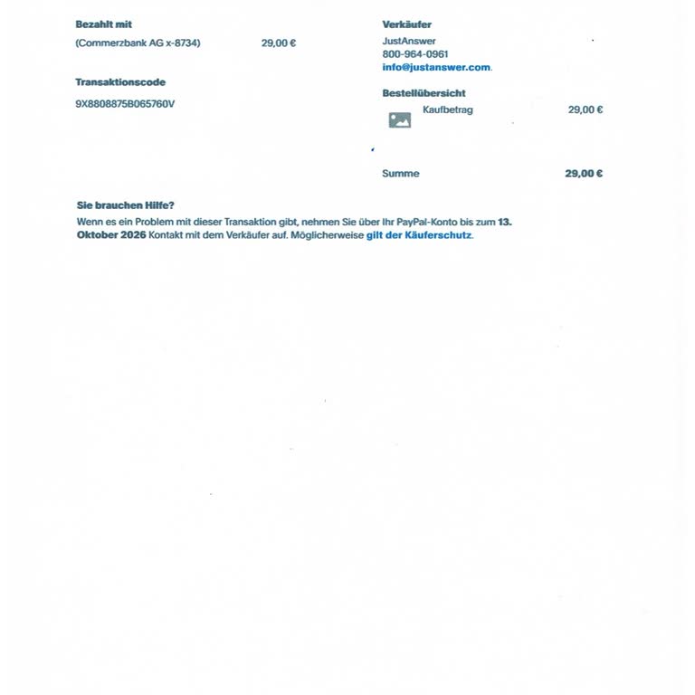 I Face JustAnswer Unauthorized PayPal Charge of €29 Without Consent