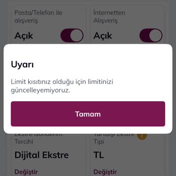 QNB Finansbank Miles&Smiles Kartımda Uzun Süreli Limit Kısıtlaması Ve Bilgi Eksikliği