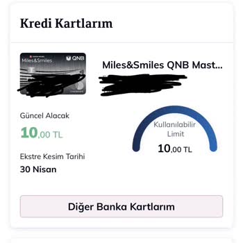 QNB Finansbank Miles&Smiles Kartımda Uzun Süreli Limit Kısıtlaması Ve Bilgi Eksikliği