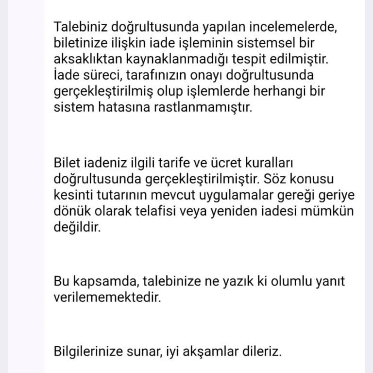 Ajet’ten Tam Bilet İadesi Talebi